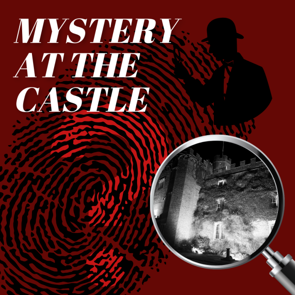 Image showing detective, magnifying glass, castle